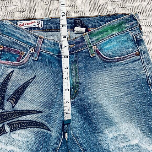 Red Engine painted flare jeans - Picture 11 of 12